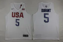 NBA USA #5 Durant White Jersey
