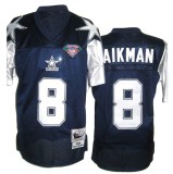 Cowboys #8 Aikman Blue Throwback NFL Jersey