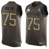 NFL Pittsburgh Steelers #75 Greene Limited Green Salute to Service Tank Top