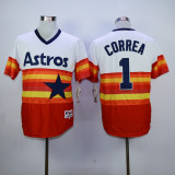 MLB Houston Astros #1 Correa Orange Throwback Jersey