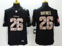 Nike Minnessota Vikings #26 Waynes Black Salute TO Service Jersey
