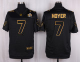 Mens Houston Texans #7 Hoyer Pro Line Black Gold Collection Jersey