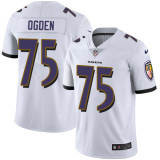 NFL Baltimore Ravens #75 Ogden White Vapor Limited Jersey