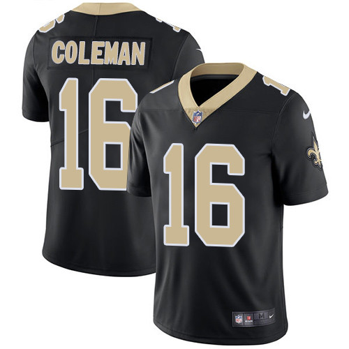 NFL New Orleans Saints #16 Coleman Black Vapor Limited Jersey