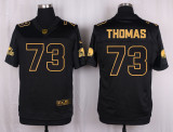 Mens Cleveland Browns #73 Thomas Pro Line Black Gold Collection Jersey