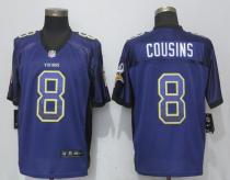 NEW Nike Minnesota Vikings 8 Cousins Drift Fashion Purple Elite Jersey