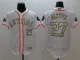 MLB Houston Astros #27 Altuve White Gold Number Elite Jersey