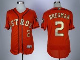 MLB Houston Astros #2 Bregman Orange Gold Number Elite Jersey