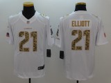 NFL Dallas Cowboys #21 Elliott White Salute To Service Limited Jersey