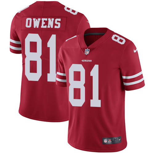 Mens San Francisco 49ers #81 Owns Red Vapor Limited Jersey