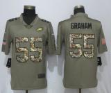 Nike Philadelphia Eagles 55 Graham Olive Camo Carson Salute to Service Limited Jersey