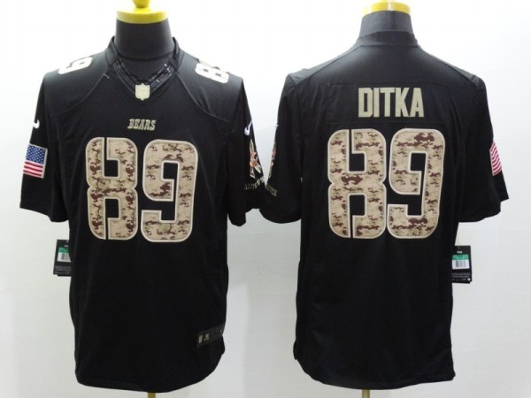 Nike Chicago Bears #89 Ditka Black Salute TO Service Jersey