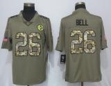 NFL Pittsburgh Steelers #26 Bell Olive Salute to Service Limited Jersey