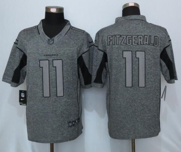 New Nike Arizona Cardinals 11 Fitzgerald Gray Mens Stitched Gridiron Gray Limited Jersey