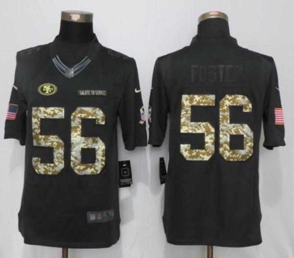 New Nike San Francisco 49ers 56 Foster Anthracite Salute To Service Limited Jersey