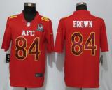 NFL Pittsburgh Steelers #84 Brown AFC All Star Red Jersey