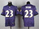 Nike Baltimore Ravens #23 Brown Purple Elite Jersey