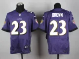 Nike Baltimore Ravens #23 Brown Purple Elite Jersey