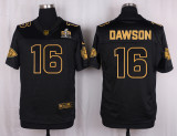 Mens Kansas City Chiefs #16 Dawson Pro Line Black Gold Collection Jersey