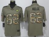 Nike Philadelphia Eagles 62 Kelce Olive Camo Carson Salute to Service Limited Jersey