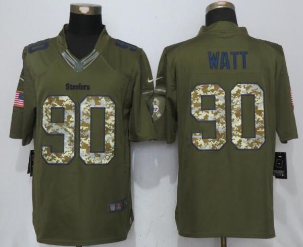 NEW Nike Pittsburgh Steelers 90 Watt Green Salute To Service Limited Jersey