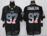 New Nike Dallas Cowboys #97 Charlton USA Flag Fashion Black Elite Jerseys