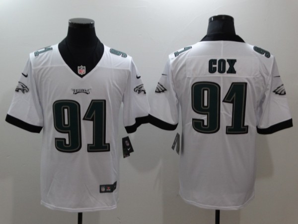 NFL Philadelphia Eagles #91 Cox White Vapor Limited Jersey