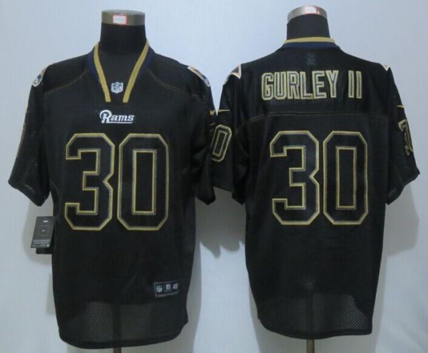 New Nike St.Louis Rams 30 Gurley Lights Out Black Elite Jerseys