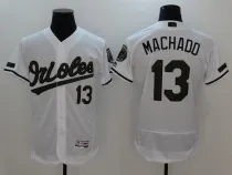 MLB Baltimore Orioles #13 Machado White Memorial Day Elite Jersey