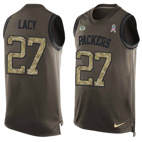 NFL Green Bay Packers #27 Lacy Limited Green Salute to Service Tank Top