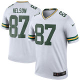 Mens Green Bay Packers #87 Jordy Nelson White Color Rush Jersey