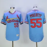 MLB St.Louis Cardinals #55 Stephen Piscotty Blue Pullover Throwback Jersey
