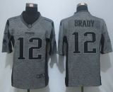 New Nike New England Patriots 12 Brady Gray Mens Stitched Gridiron Gray Limited Jersey