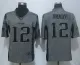 New Nike New England Patriots 12 Brady Gray Mens Stitched Gridiron Gray Limited Jersey