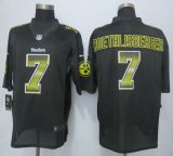 2015 New Nike Pittsburgh Steelers 7 Roethlisberger Black Strobe Limited Jersey