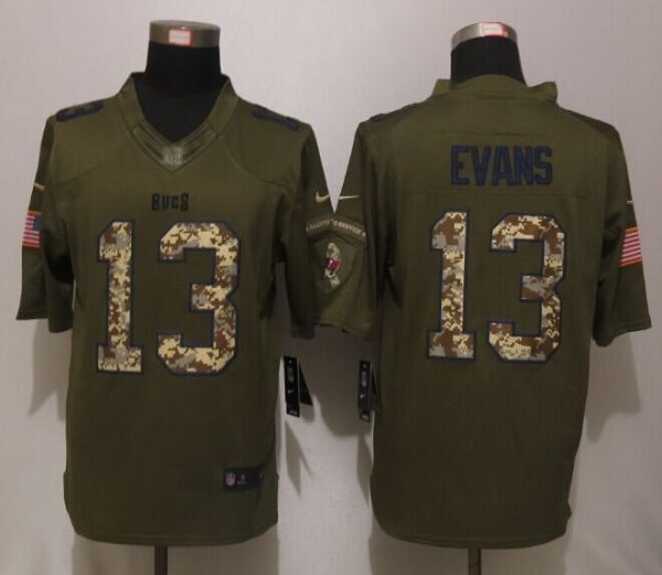 New Nike Tampa Bay Buccaneers 13 Evans Green Salute To Service Limited Jersey