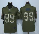 New Nike San Diego Chargers 99 Bosa Green Salute To Service Limited Jersey