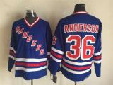 NHL New York Rangers #36 Anderson Blue Jersey