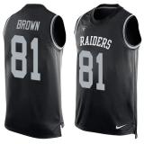 NFL Oakland Raiders #81 Brown Black Limited Tank Top Jersey