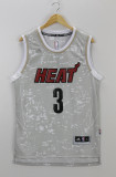 NBA Miami Heat #3 Wade City Lights White Jersey