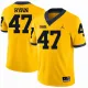 NCAA Michigan Wolverines #47 Ryan Yellow Football Jersey