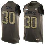 NFL Denver Broncos #30 Davis Limited Green Salute to Service Tank Top