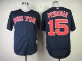 MLB Boston Red Sox #15 Dustin Pedroia Dark Blue Jersey
