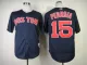 MLB Boston Red Sox #15 Dustin Pedroia Dark Blue Jersey