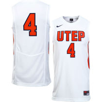 NCAA UTEP Miners #4 Nike Basketball Jersey White