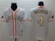 MLB Houston Astros #4 Springer White Gold Number Game Jersey