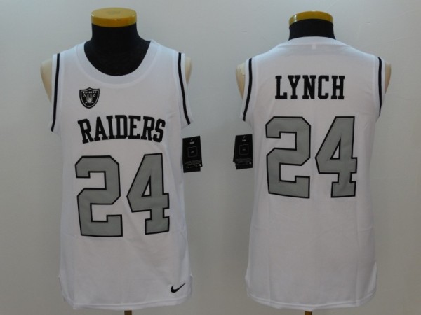 Mens NFL Oakland Raiders #24 Lynch White Tank Top