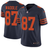 Mens Chicago Bears #87 Waddle Blue Orange Number Vapor Limited Jersey