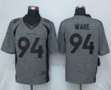 NEW Nike Denver Broncos 94 Ware Gray Mens Stitched Gridiron Gray Limited Jersey