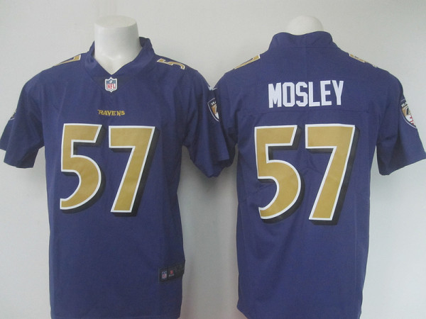 NFL Baltimore Ravens #57 Mosley Purple Rush Jersey